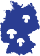 Deutschlandkarte mit Pilzsymbolen