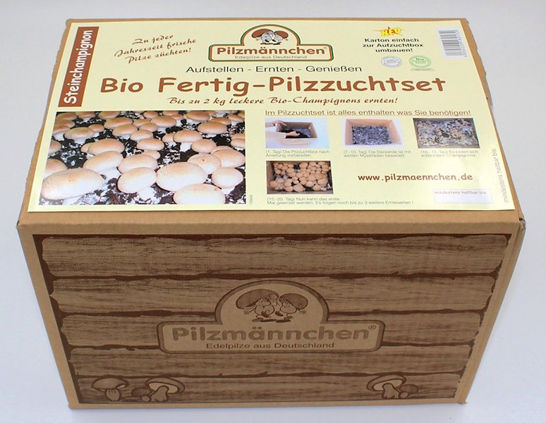 „Bio Steinchampignon-Pilzzuchtset“ vom Pilzmännchen Pilzzuchtteam