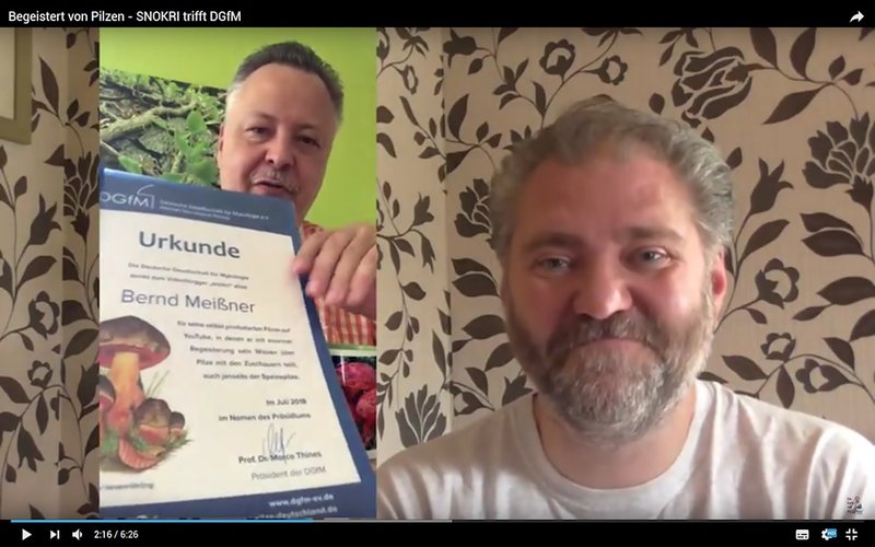 Aus dem YouTube-Video über die Ehrung von Bernd Meißner durch die DGfM mit Videobotschaft von Dietmar Krüger