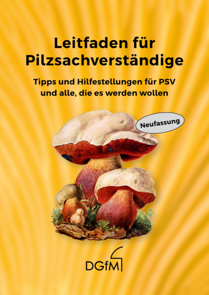 Das Cover des neuen PSV-Leitfadens ziert ein Aquarell des Satansröhrlings von Emil Doerstling (†) vor gelben Pfifferlingsleisten im Hintergrund.