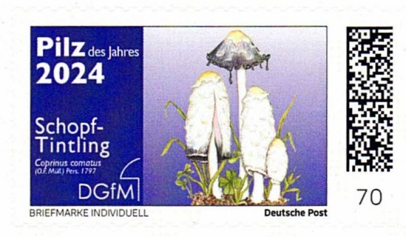 Briefmarke „Pilz des Jahres 2024" mit dem Schopftintling