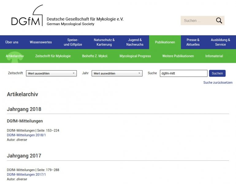 Anzeige aller im Artikelarchiv verfügbaren DGfM-Mitteilungen über die Suchmaske